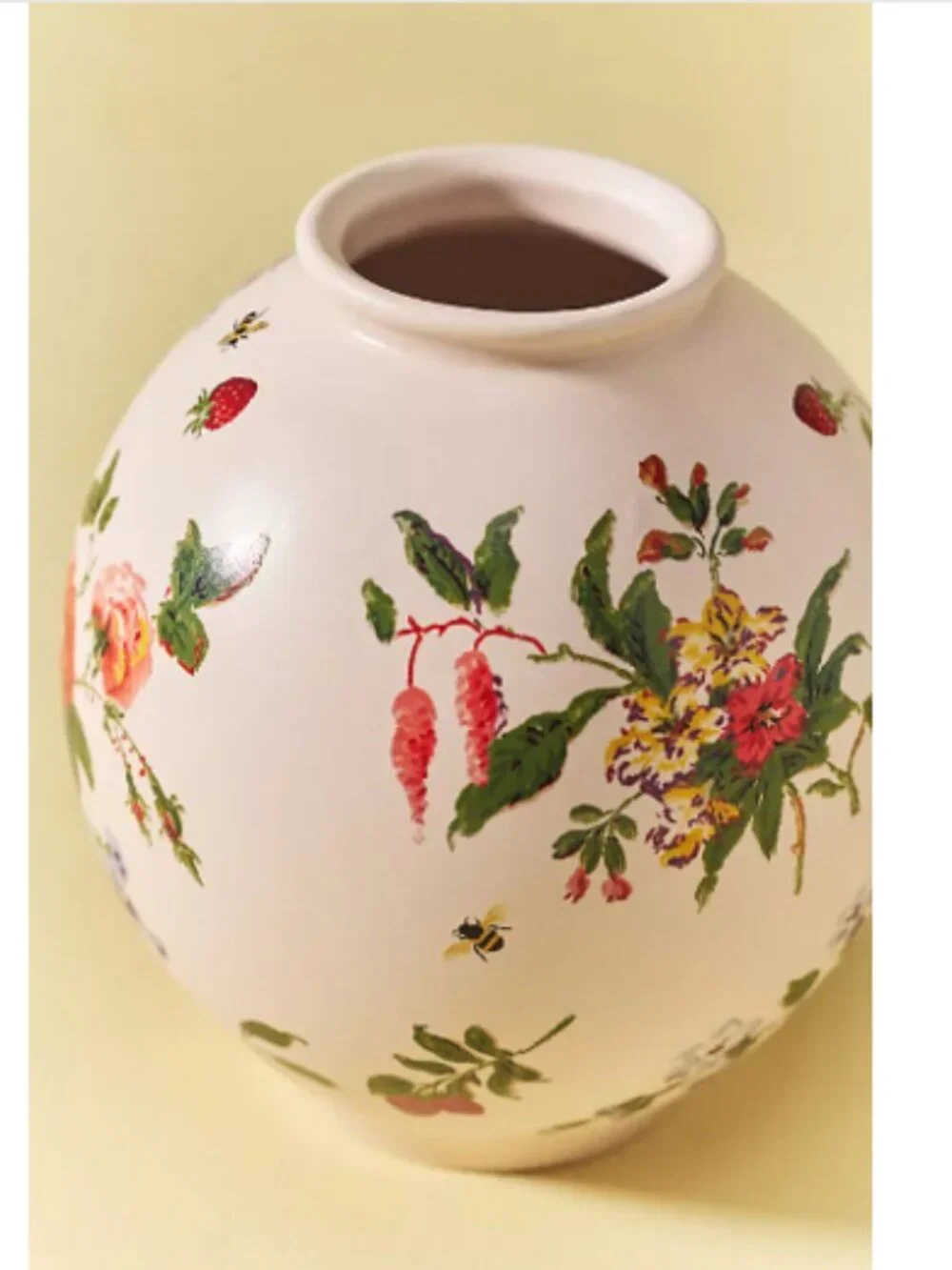 NIB Anthropologie Camille Floral Ceramic Vase